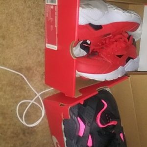 Mens Nike Huarache size 9. Womens 10.5 $50 each.